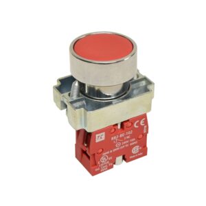 Pulsador no luminoso rasante rojo 22mm 1NC IP65