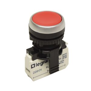 Pulsador no luminoso rasante rojo 22mm 1NC
