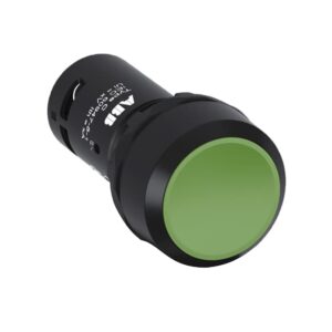 Pulsador no luminoso rasante verde 22mm 1NA plástico negro integrado