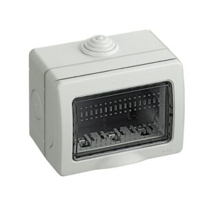 Caja para adosar 3 módulos c/tapa transparente Idrobox Matix IP55