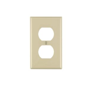Placa para tomacorriente doble de nylon marfil