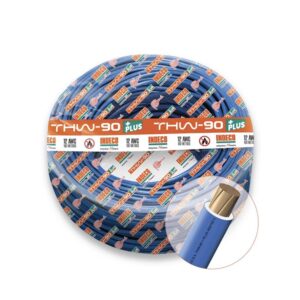 Cable THW-90+Plus 12AWG 750V aislamiento PVC azul, clase 2, x rollo