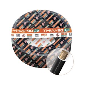 Cable THW-90+Plus 10AWG 750V aislamiento PVC negro, clase 2, x rollo