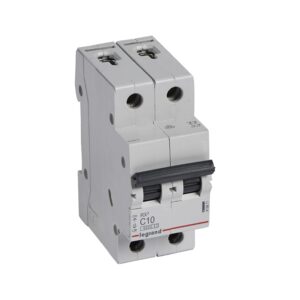 Interruptor termomagnético 2x10A 10/6kA 230/440V tipo C DIN RX3