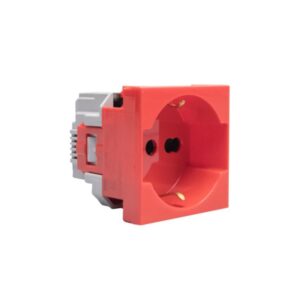 Toma Schuko P40 2P+T 10/16A 2 módulos rojo Matix Go